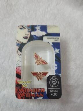 Wonder Woman Stainless Steel Logo Stud Earrings